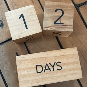 Baby Milestone Age Blocks - Solid Wood